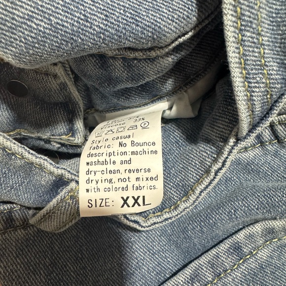 Blue Denim Overalls with Distressed Details - Picture 6 of 6